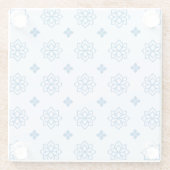 Modern Blue Inspired Lotus Motif Coaster Glasuntersetzer (Rückseite)