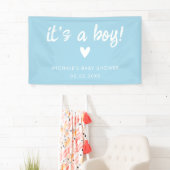 Modern Blue it's a BOY Baby Shower Banner (Insitu)