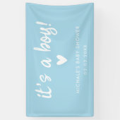 Modern Blue it's a BOY Baby Shower Banner (Vertikal)