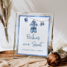 Modern Blue Jean Baby Babies sind süß Poster