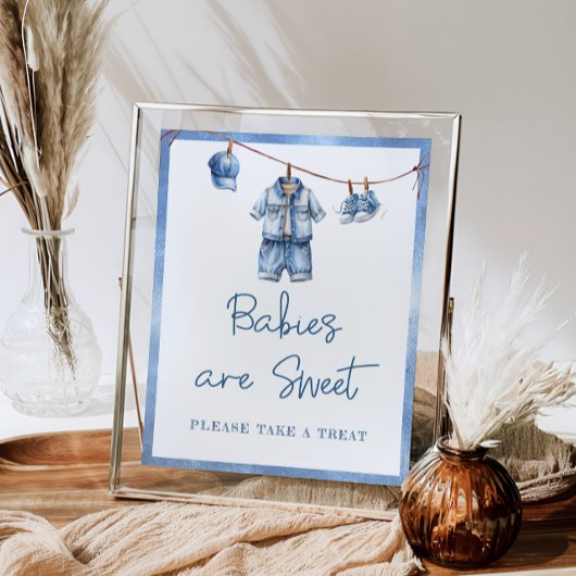 Modern Blue Jean Baby Babies sind süß Poster