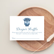 Modern Blue Jean Baby Denim Diaper Raffle Dusche