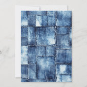 Modern Blue Jean Baby Denim Theme Girl Baby Dusche Einladung (Rückseite)