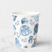 Modern Blue Jean Baby Denim Themed Baby Dusche Pappbecher (Vorderseite)