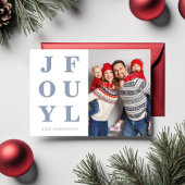 Modern Blue Joyful Ein Foto Weihnachten