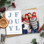 Modern Blue Joyful Ein Foto Weihnachten