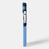 Modern Blue Kariert Karo Mustername Case-Mate iPhone Hülle (Rückseite / Links)
