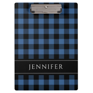 Modern Blue Kariert Klemmbrett