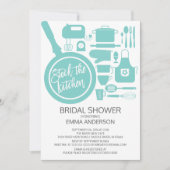 Modern Blue Kitchen Bridal Dusche Einladung (Vorderseite)