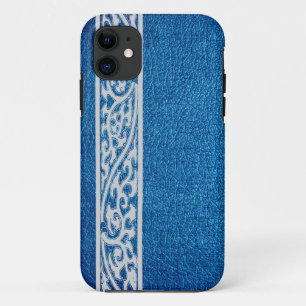 Modern Blue Leather iPhone 11 Hülle
