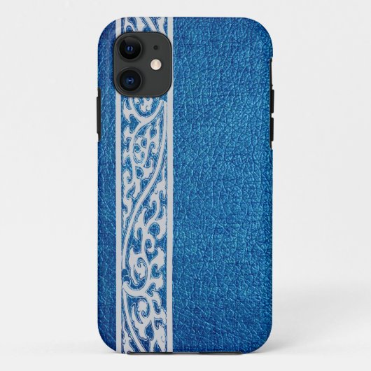 Modern Blue Leather Case-Mate iPhone Hülle (Rückseite)