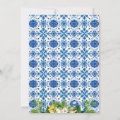 Modern Blue Lemon Tile Bridal Dusche Einladung (Rückseite)