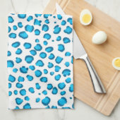 Modern Blue Leopard Muster Animal Print Geschirrtuch (Viertel Falte)