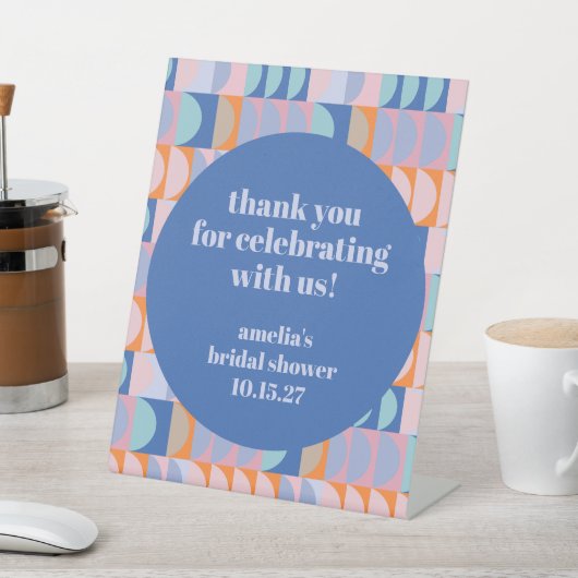 Modern Blue Lila Custom Brautparty Vielen Dank Sockelschild (In SItu)