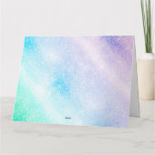 Modern Blue Lila Glitzer Ombre Glam Design Karte (Rückseite)