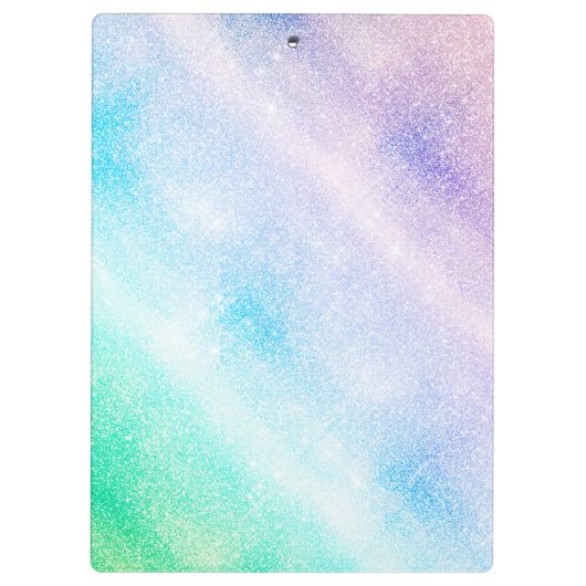 Modern Blue Lila Glitzer Ombre Glam Design Klemmbrett (Rückseite)