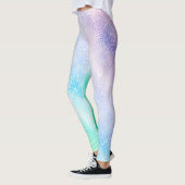 Modern Blue Lila Glitzer Ombre Glam Design Leggings (Links)