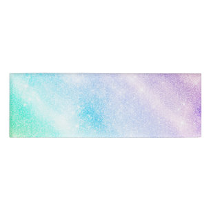 Modern Blue Lila Glitzer Ombre Glam Design Namenschild