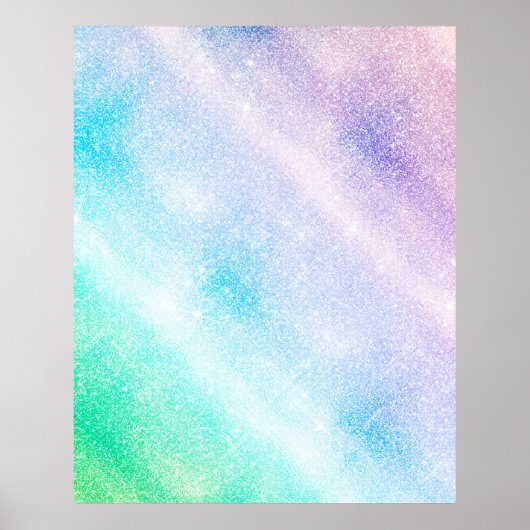 Modern Blue Lila Glitzer Ombre Glam Design Poster (Vorne)