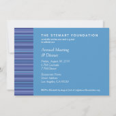 Modern Blue Lila Strip Aqua Business Dinner Einladung (Rückseite)