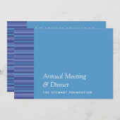 Modern Blue Lila Strip Aqua Business Dinner Einladung (Vorne/Hinten)