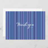 Modern Blue Lila Strip Danke Note Card (Vorne/Hinten)