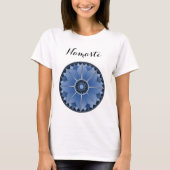 Modern Blue Mandala Namaste T-Shirt (Vorderseite)