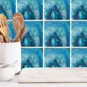 Modern Blue Marble Agate Fliese