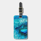 Modern Blue Marble Agate Gepäckanhänger (Vorderseite vertikal)