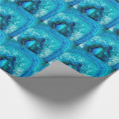 Modern Blue Marble Agate Geschenkpapier (Ecke)