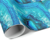 Modern Blue Marble Agate Geschenkpapier (Rolleneckpunkt)