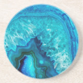 Modern Blue Marble Agate Getränkeuntersetzer (Vorne)
