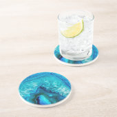 Modern Blue Marble Agate Getränkeuntersetzer (Seite)