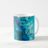 Modern Blue Marble Agate Kaffeetasse (VorderseiteRechts)