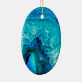 Modern Blue Marble Agate Keramik Ornament (Rechts)