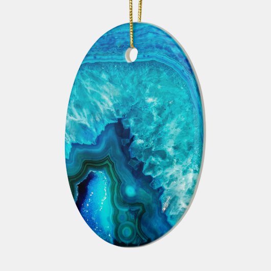 Modern Blue Marble Agate Keramik Ornament (Links)