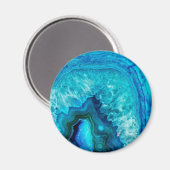 Modern Blue Marble Agate Magnet (Vorderseite/Rückseite)