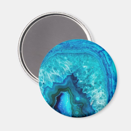 Modern Blue Marble Agate Magnet (Vorderseite/Rückseite)