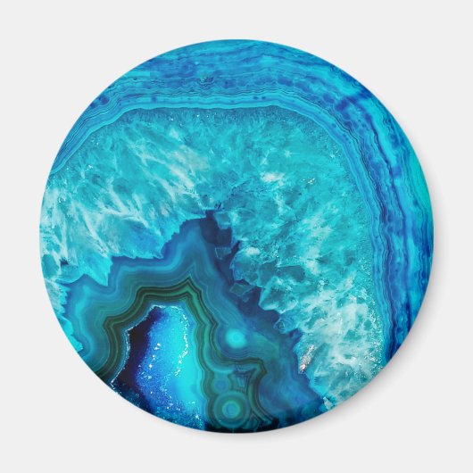 Modern Blue Marble Agate Magnet (Vorne)