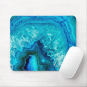 Modern Blue Marble Agate Mousepad (Mit Mouse)