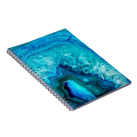 Modern Blue Marble Agate Notizblock (Rechte Seite)