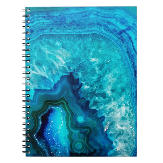 Modern Blue Marble Agate Notizblock (Vorderseite)