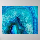 Modern Blue Marble Agate Poster (Vorne)