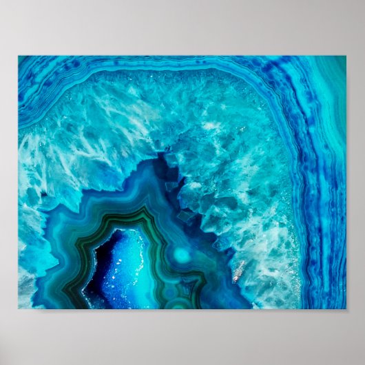 Modern Blue Marble Agate Poster (Vorne)