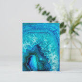 Modern Blue Marble Agate Postkarte (Stehend Vorderseite)