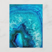 Modern Blue Marble Agate Postkarte (Vorderseite)