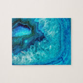 Modern Blue Marble Agate Puzzle (Horizontal)