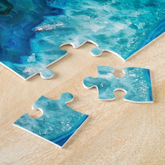 Modern Blue Marble Agate Puzzle (Seite)