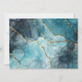 Modern Blue Marble Geburtstagsparty Einladung (Rückseite)