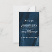 Modern Blue Marble Memorial Beerdigung Vielen Dank Mitteilungskarte (Rückseite)